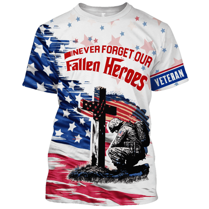 NEVER FORGET OUR FALLEN HEROES - T-SHIRT WITH POCKET