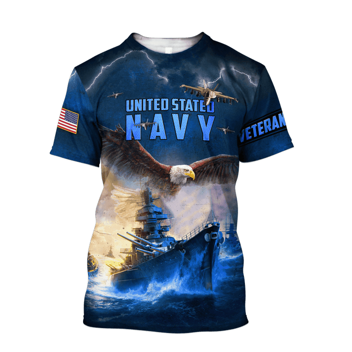 Eagle US Navy Veteran 3D All Over Printed Unisex T-Shirt MH02082202- NA
