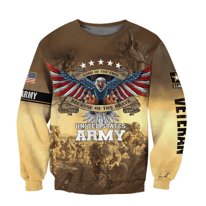 Land Of The Free - Because Of The Brave- Memorial Day - Sweatshirt With Pocket