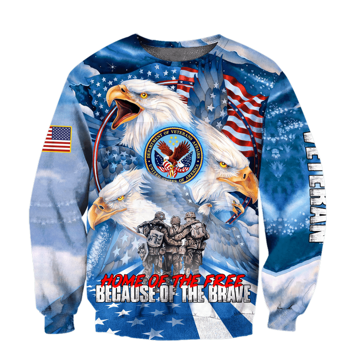 US Veteran - Home Of The Free Because Of The Brave Sweatshirt MON08102201-VET