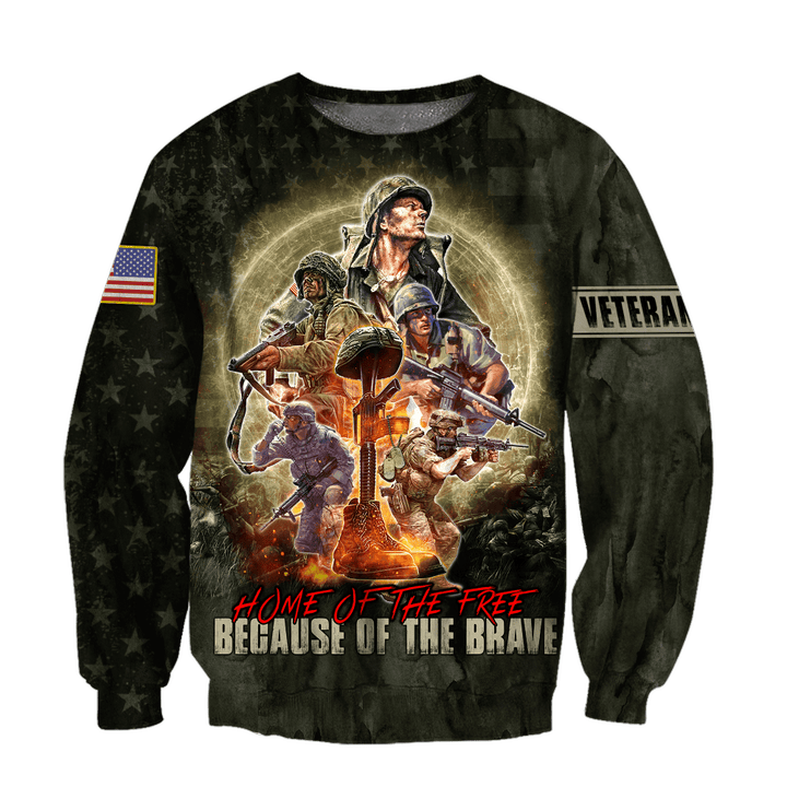 US Veteran - Home Of The Free Because Of The Brave Unisex Sweatshirts MON11082201-VET