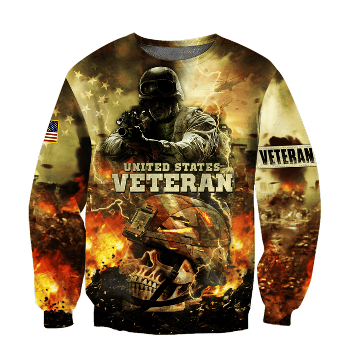 US Veteran - Skull War Flag Unisex Sweatshirts MON25102202-VET