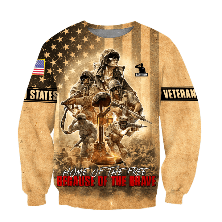 US Veteran - Home Of The Free Because Of The Brave Unisex Sweatshirts MON30082201-VET