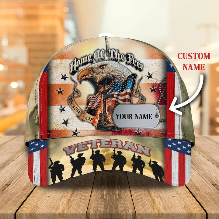 3D Classic Cap Veteran Honor Custom Name Cap