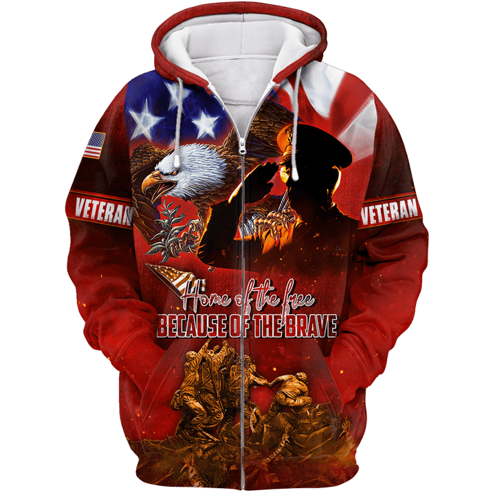 US Veteran - Home Of The Free Because Of The Brave 3D All Over Printed Unisex Shirts MH26082202 - VET