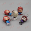 5pcs/set 4cm Horror Movie Chucky Keychains Bride of Chucky Toys Pendant PVC Model Figure Doll
