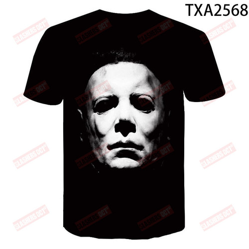 New 2022 Summer Tees Halloween Horror Michael Myers 3D Print Men Women Children Tops Short Sleeve T shirt Cool Gothic Horror Tee