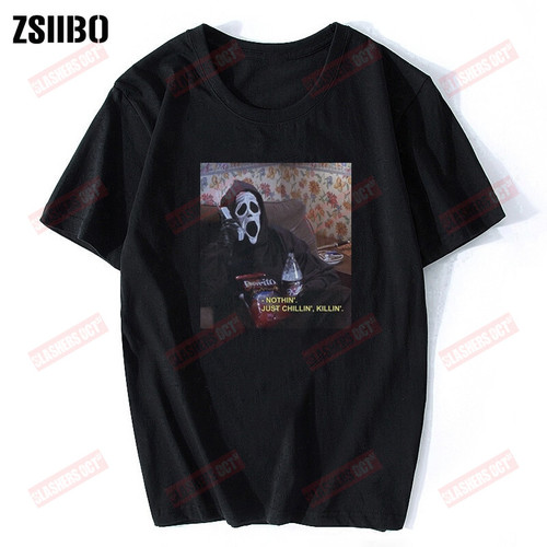 Horror Thriller Men Tops Scream Movie T-shirt. Ghostface Horror Skeet Ulrich Loomis Comfortable T Shirt,cotton Short Sleeve Tee
