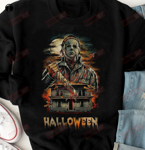Michael Myers Sweater Horror Retro Halloween Sweatshirt T-Shirt Unisex Black T Shirt Fashion Funny New Xs-5Xl Digital Printing