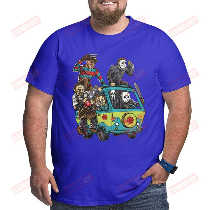 Men's The Massacre Machine T Shirts Horror Chucky Jason Voorhees Michael Myers Clothing Big Tall Tee Shirt Plus Size 6XL T-Shirt