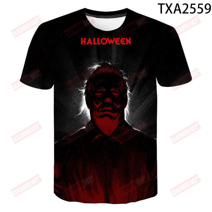New 2021 Summer Tees Halloween Horror Michael Myers 3D Print Men Women Children Tops Short Sleeve T Shirts Cool Gothic Horror Te