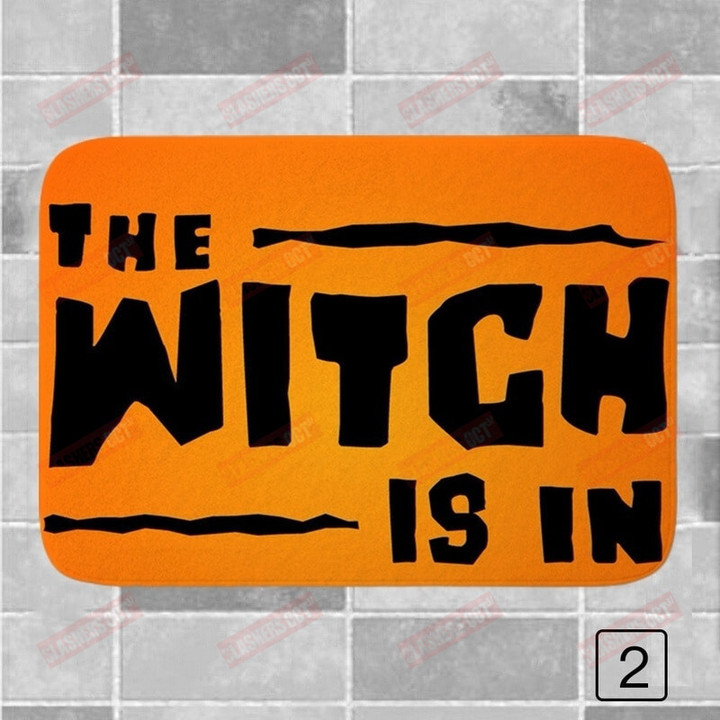 Halloween Decoration for Home Bathroom Mat The Witch Is In Pattern Mat Halloween Carpet for Bedroom Kitchen Party Decoration