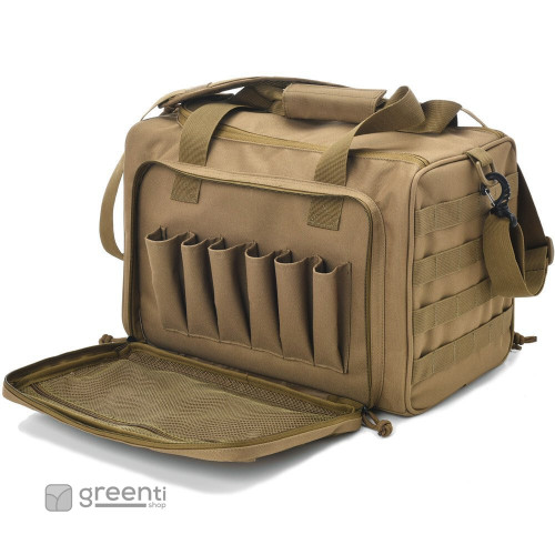 Tactical Range Bag Molle System 600D Waterproof Gun Shooting Pistol Case Pack Khaki Hunting Accessories Tools Sling Bag Camping