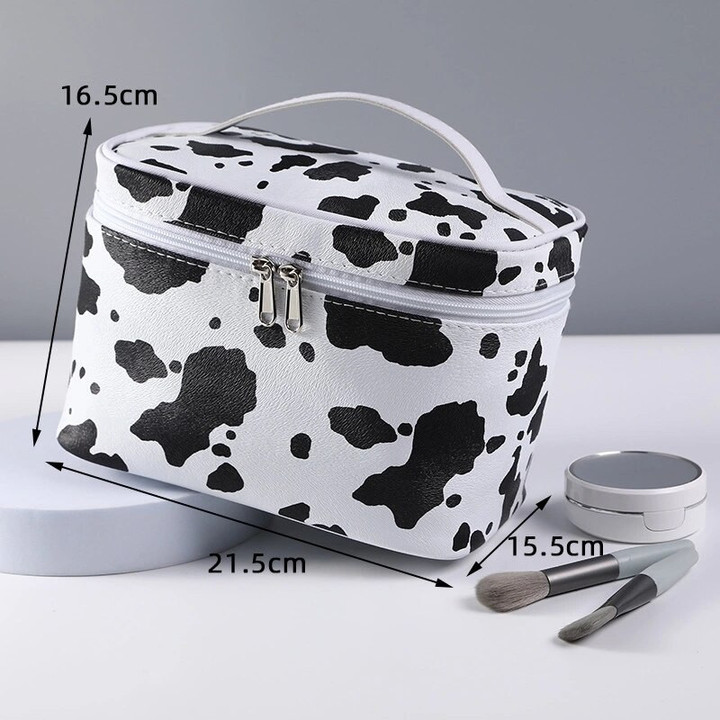 Cow Women Portable Cosmetic Bag