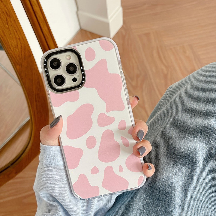 Fashion Cow Pattern Flowers Phone Case For iphone