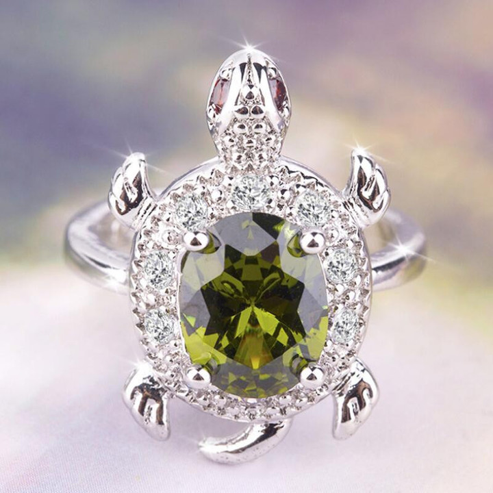 Olive Green Turtle Ring