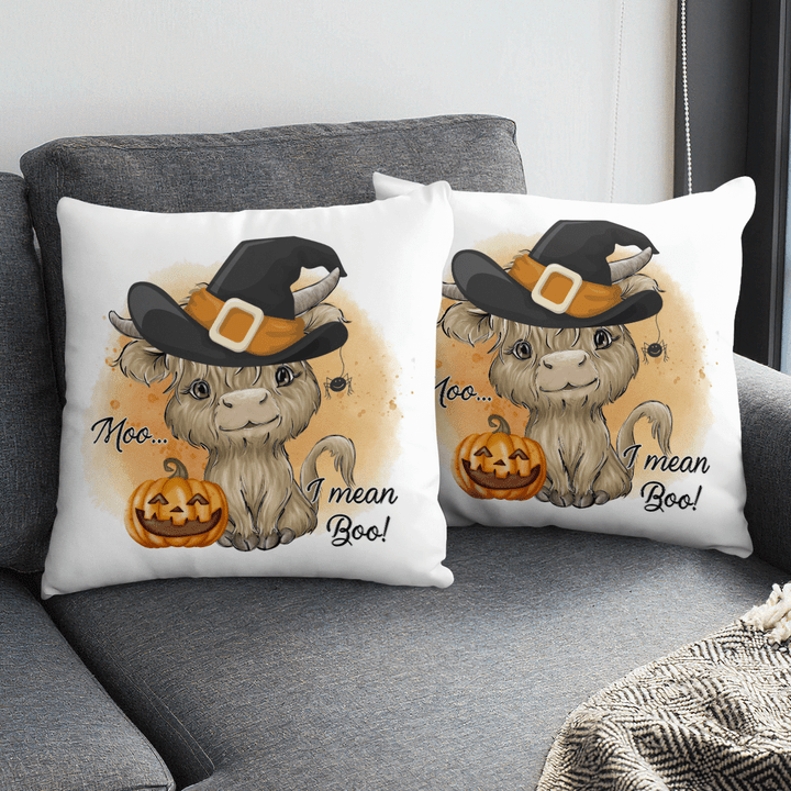 COW SQUARE PILLOW 2 SIDED - COW HALLOWEEN PILLOW
