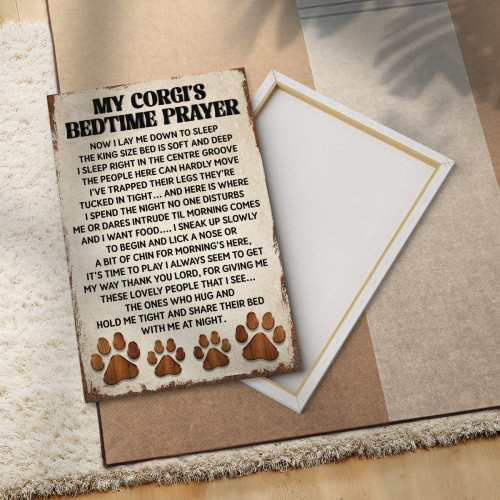 Corgi's Bedtime Prayer Canvas