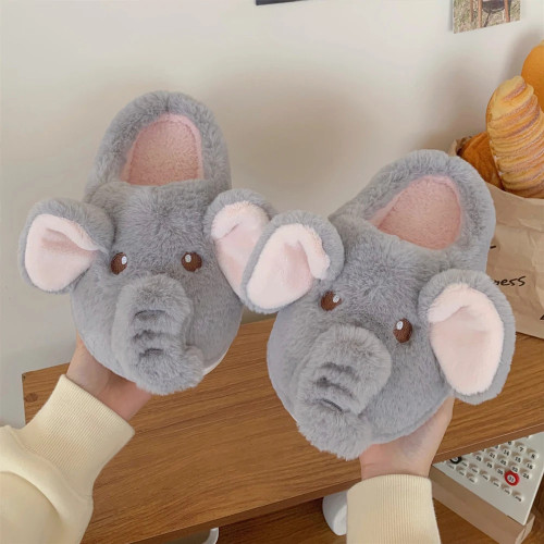 Plush Elephant Slippers