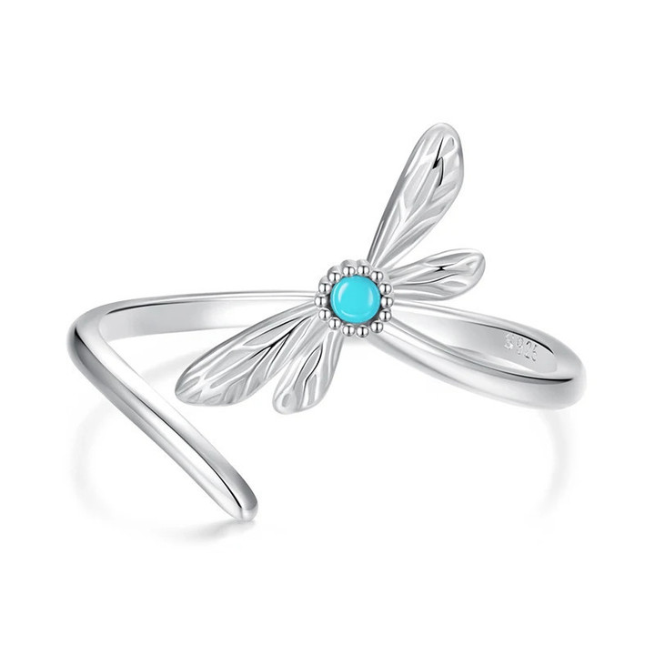 Dragonfly Stud Earrings Open Ring