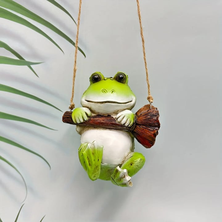 1pc Swinging Resin Frog Craft Garden Animal Statue Ornament
