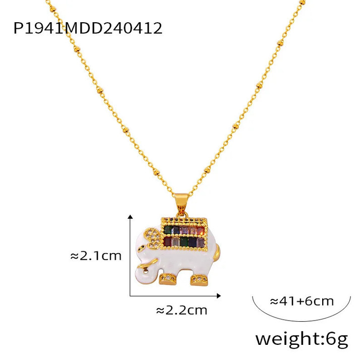 Elephant Pendant Chain Necklace