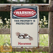 Property Is Protected By Havanese Custom 3D Metal Sign