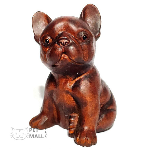 2" Hand Carved Boxwood French Bulldog Figurine Home Decoration Ornament