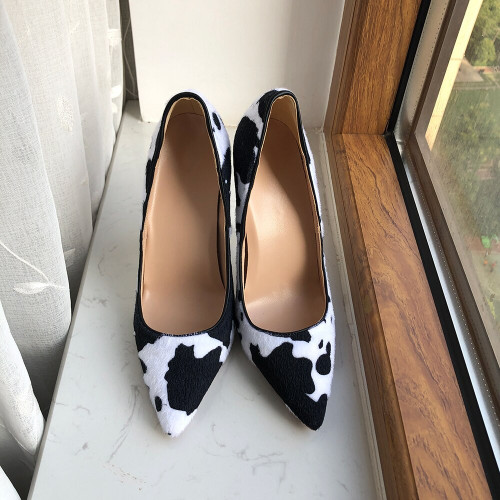 Tikicup Cow prints Stylish high heeled shoes with a sexy celebrity look!