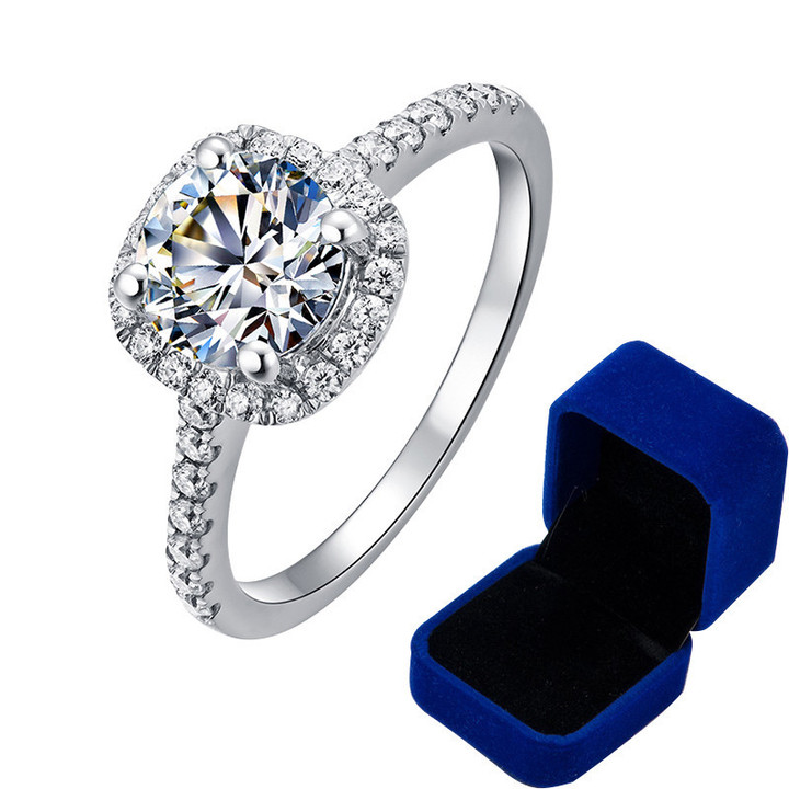 100 Moissanite Rings 1ct 2ct 3ct Brilliant Diamond Halo Engagement Rings For Women Girls