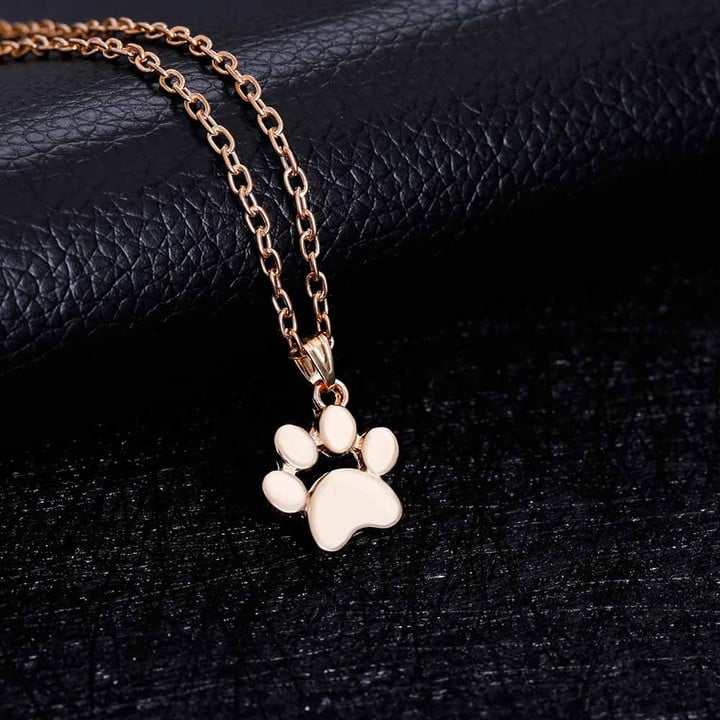 Stylish and cute pet dog footprints necklace