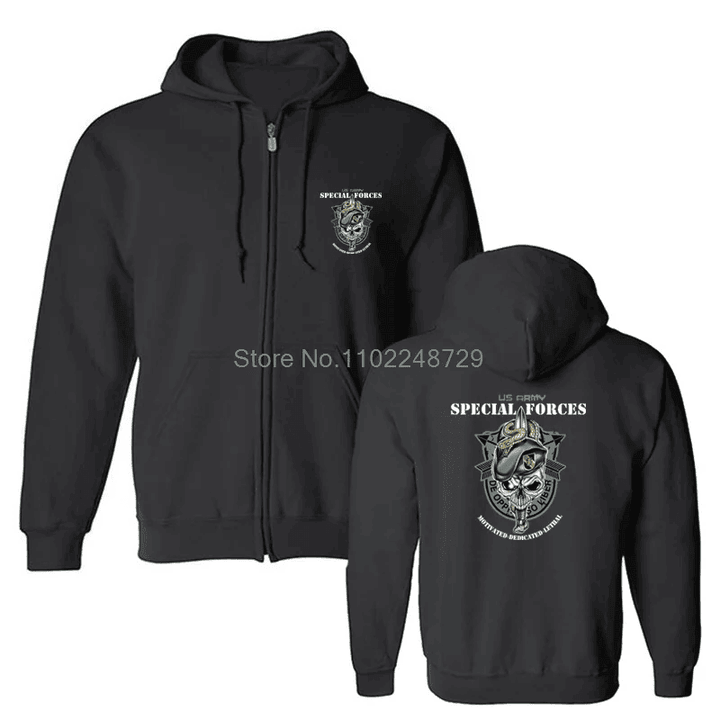 US Army Green Beret Airborne 5th Special Forces Group Badge Hoodie Cotton Hoody Sweatshirt Mens Oversize Pullover Streetwear
