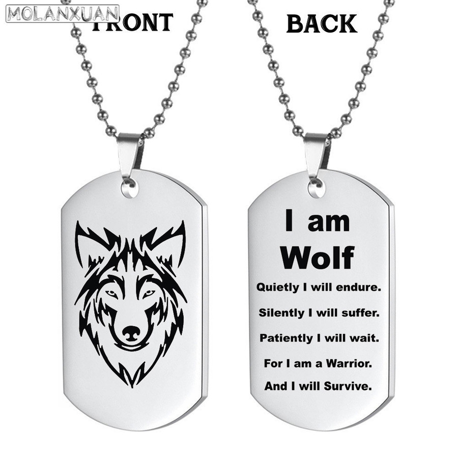 Wolf's Military Dog Tag Necklace Shows Support For Your Team - Happy  Shopping Store