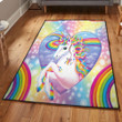 One Horned Horse Modern Rainbow Unicorn Area Rectangle Rugs Carpet Living Room Bedroom