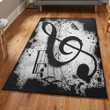 Music Large Music Note Area Rectangle Rugs Carpet Living Room Bedroom