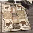 European Elk Carpets Moose Log Cabin Area Rectangle Rugs Carpet Living Room Bedroom