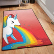 One Horned Horse Rainbow Unicorn Area Rectangle Rugs Carpet Living Room Bedroom