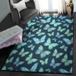 Watercolor Pattern Watercolor Blue Butterfly Area Rectangle Rugs Carpet Living Room Bedroom