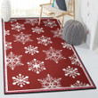Non Shedding Snow Flakes Red Area Rectangle Rugs Carpet Living Room Bedroom
