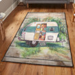 Vintage Modern Retro Camping Trailer Area Rectangle Rugs Carpet Living Room Bedroom