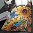 Monarch Large Butterfly And Sunflower Area Rectangle Rugs Carpet Living Room Bedroom