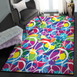 Comfort Color Peace Sign Colorful Pattern 2 Area Rectangle Rugs Carpet Living Room Bedroom