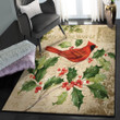 Merry Christmas Cardinal Christmas Area Rectangle Rugs Carpet Living Room Bedroom