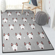 Bull Terrier Cute Dog Bedroom Rugs Bull Terrier Glay Pattern Area Rectangle Rugs Carpet Living Room Bedroom