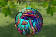 Mushroom Wind Spinner For Yard And Garden Stained Glass, Outdoor Garden Yard Decoration, Garden Decor, Chime Art Gift