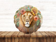 Lion With Flowers Wind Spinner For Yard And Garden, Outdoor Garden Yard Decoration, Garden Decor, Chime Art Gift