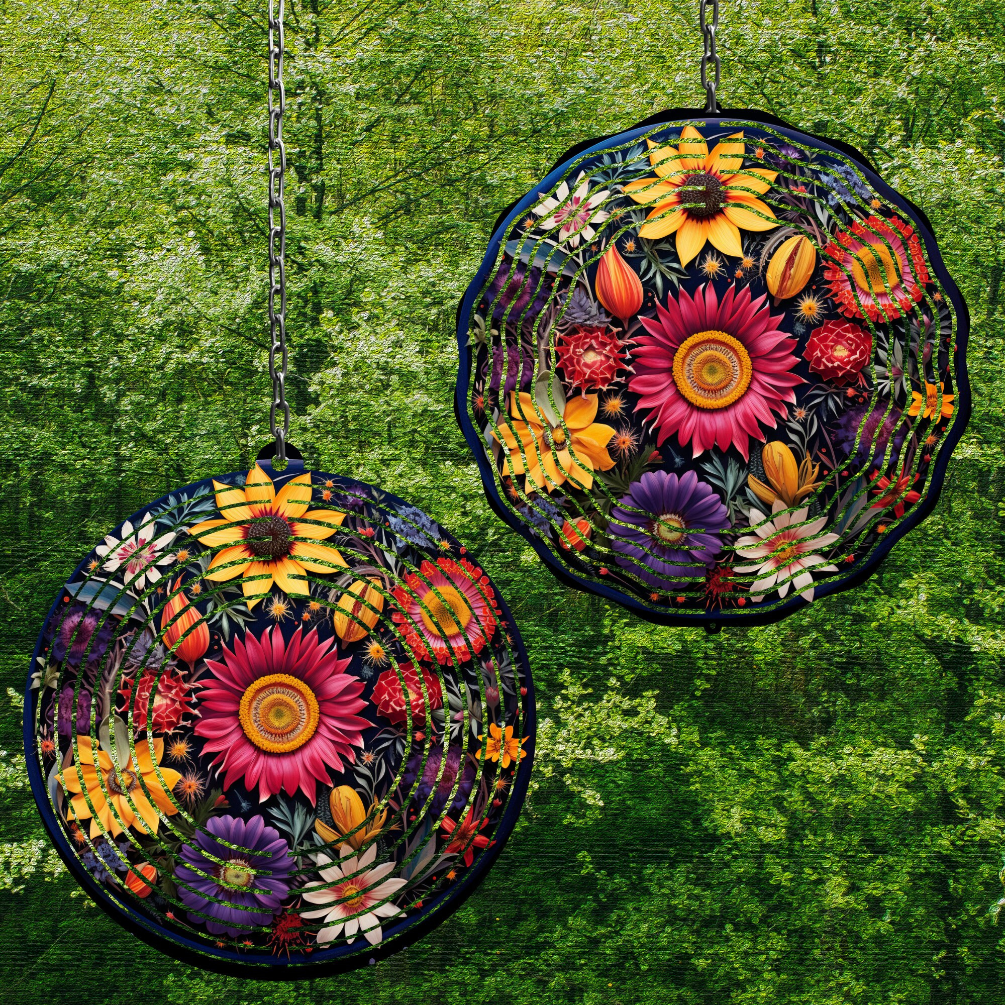 Wildflower Wind Spinner For Yard And Garden, Outdoor Garden Yard Decoration, Garden Decor, Chime Art Gift