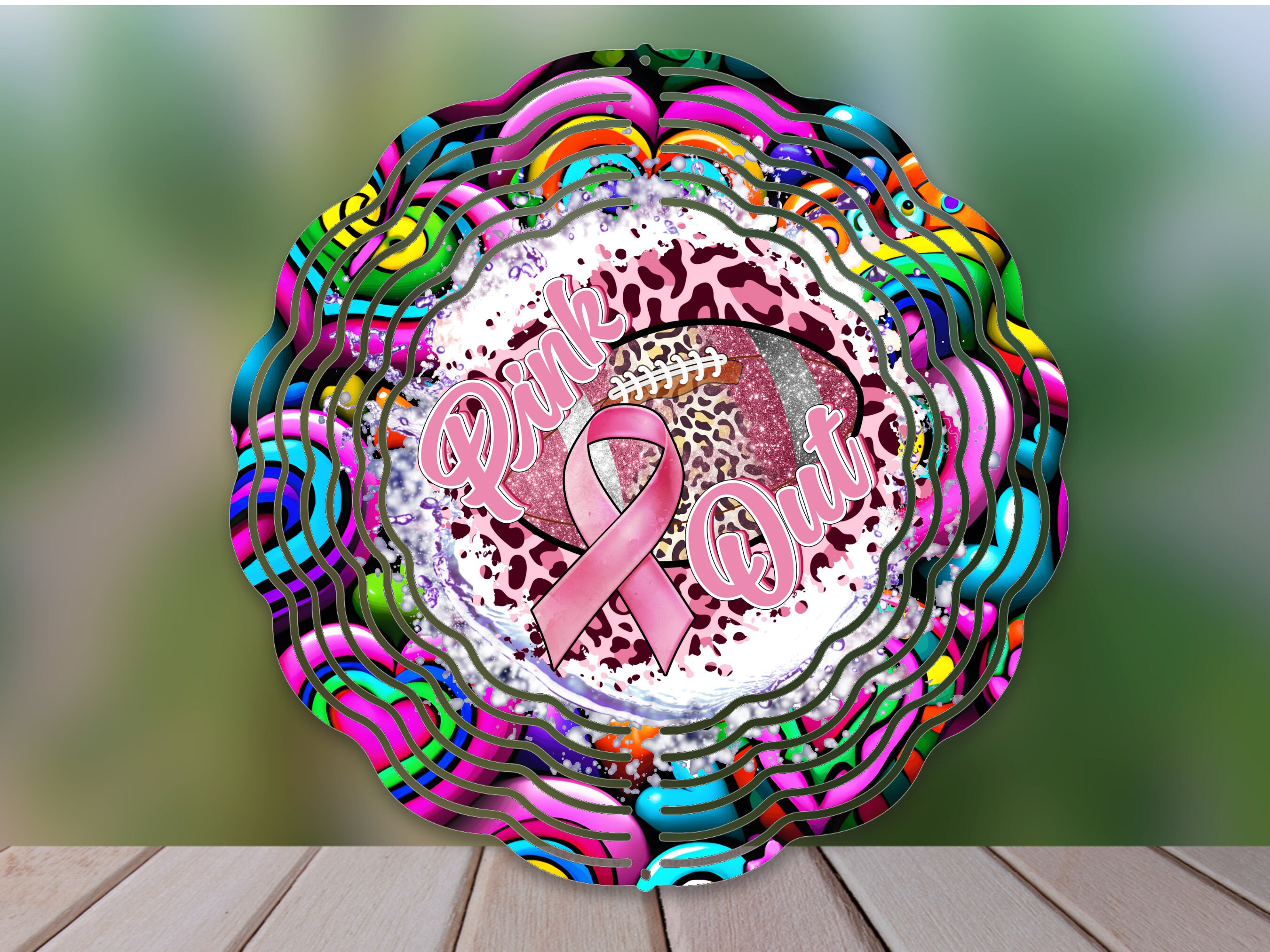 Pink Out Breast Cancer Wind Spinner For Yard And Garden, Outdoor Garden Yard Decoration, Garden Decor, Chime Art Gift