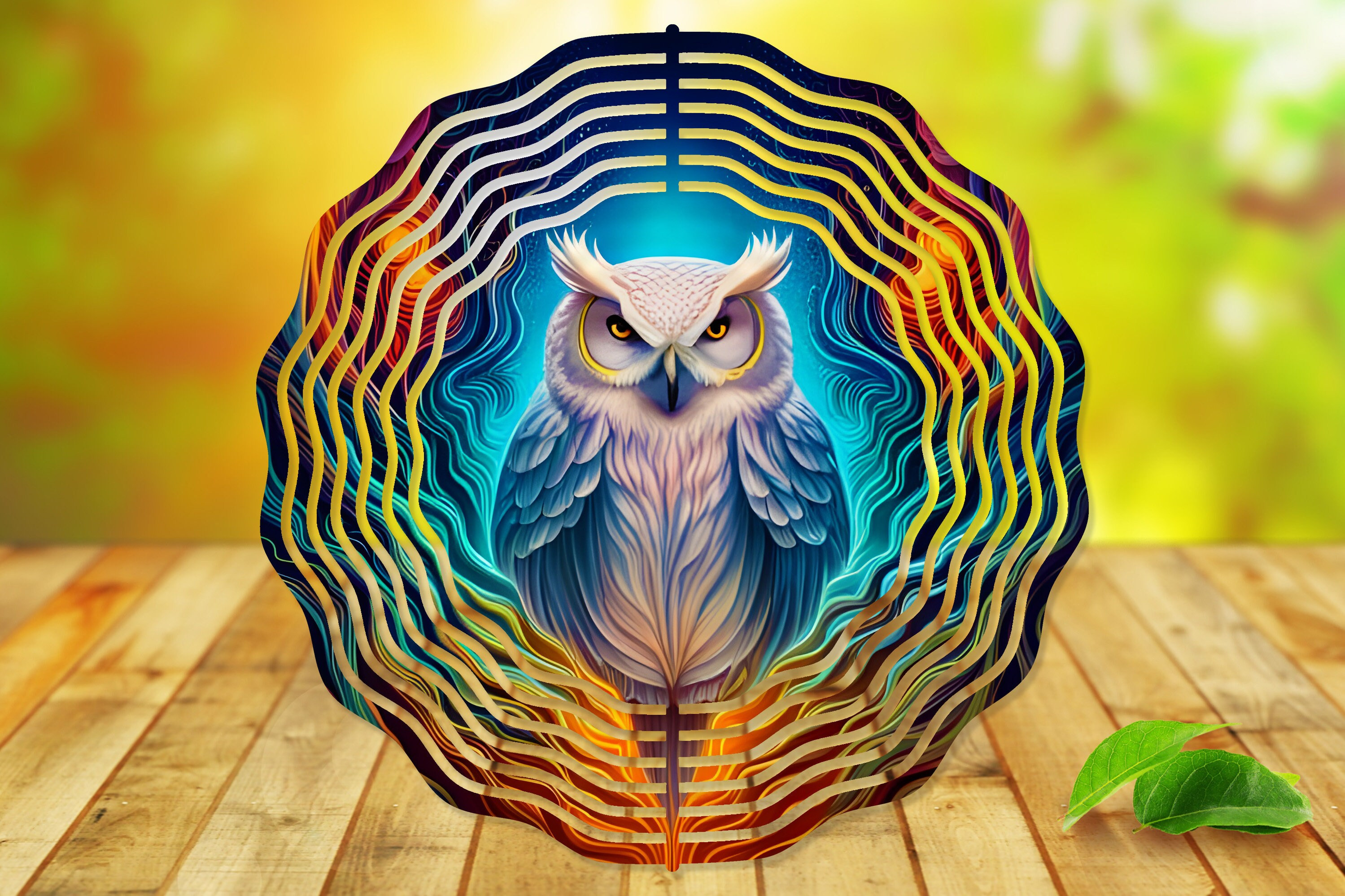 3D Celestial Owl Wind Spinner For Yard And Garden, Outdoor Garden Yard Decoration, Garden Decor, Chime Art Gift