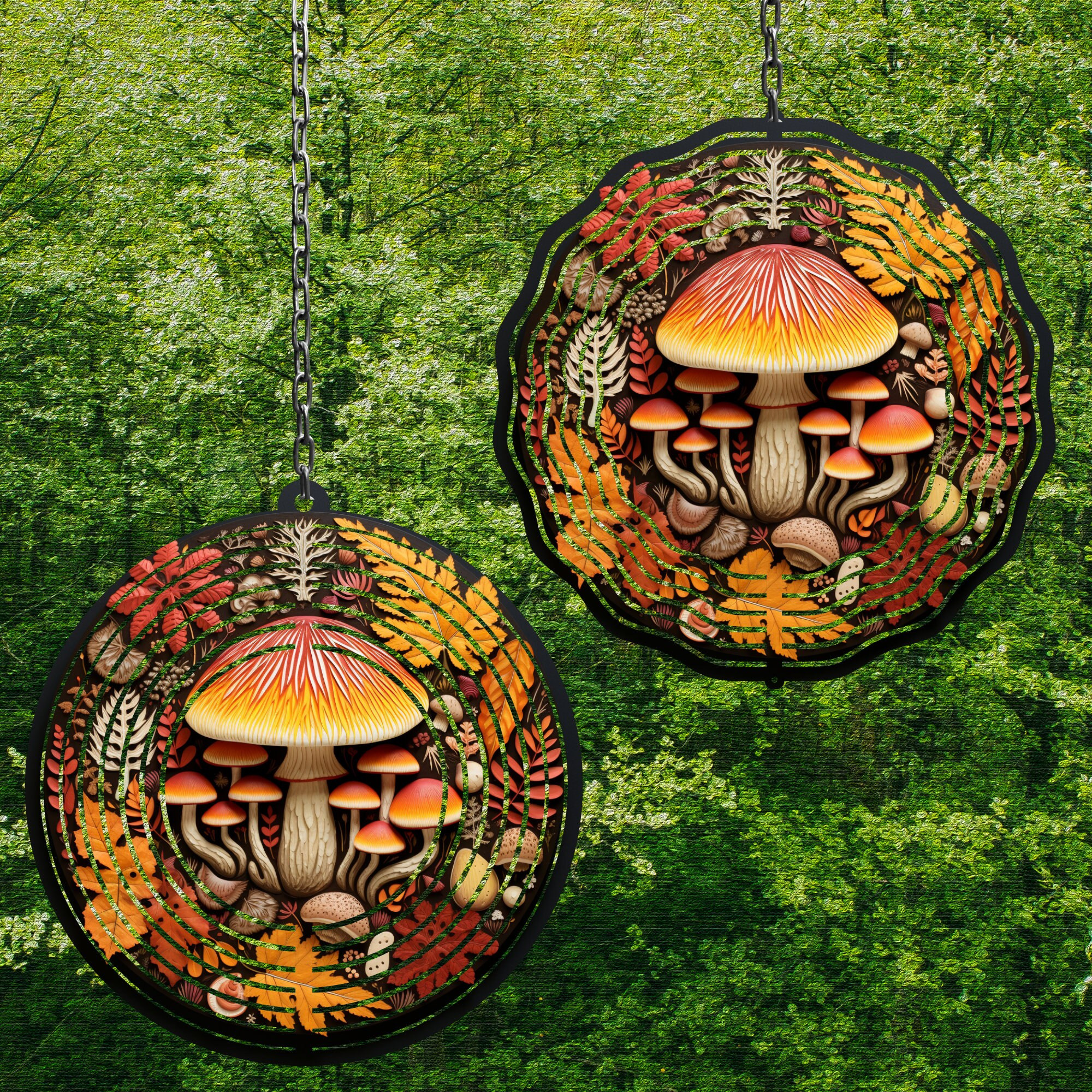 Fall Mushroom Wind Spinner For Yard And Garden, Outdoor Garden Yard Decoration, Garden Decor, Chime Art Gift